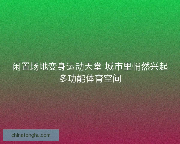 闲置场地变身运动天堂 城市里悄然兴起多功能体育空间